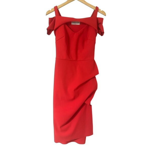 Chiara Boni La Petite Robe Jodilin Red Stretch Jersey Dress 2 Cocktail Evening - Picture 6 of 16